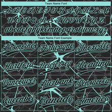 Laden Sie das Bild in den Galerie-Viewer, Custom Black Ice Blue 3D Pattern Design Abstract Network Two-Button Unisex Softball Jersey
