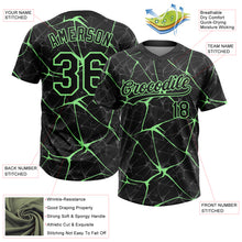 Laden Sie das Bild in den Galerie-Viewer, Custom Black Pea Green 3D Pattern Design Abstract Network Two-Button Unisex Softball Jersey
