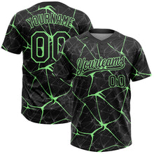 Laden Sie das Bild in den Galerie-Viewer, Custom Black Pea Green 3D Pattern Design Abstract Network Two-Button Unisex Softball Jersey
