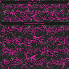 Laden Sie das Bild in den Galerie-Viewer, Custom Black Deep Pink 3D Pattern Design Abstract Network Two-Button Unisex Softball Jersey
