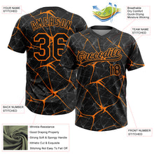 Laden Sie das Bild in den Galerie-Viewer, Custom Black Bay Orange 3D Pattern Design Abstract Network Two-Button Unisex Softball Jersey
