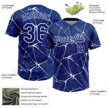 Загрузить изображение в средство просмотра галереи, Custom Royal White 3D Pattern Design Abstract Network Two-Button Unisex Softball Jersey
