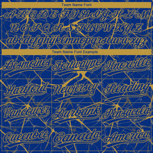 Laden Sie das Bild in den Galerie-Viewer, Custom Royal Old Gold 3D Pattern Design Abstract Network Two-Button Unisex Softball Jersey
