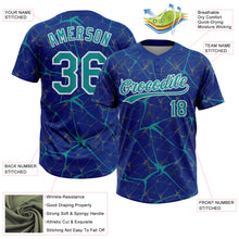 Загрузить изображение в средство просмотра галереи, Custom Royal Teal-White 3D Pattern Design Abstract Network Two-Button Unisex Softball Jersey

