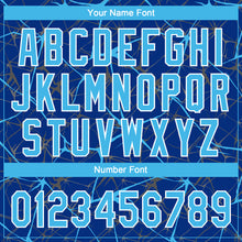 Загрузить изображение в средство просмотра галереи, Custom Royal Sky Blue-White 3D Pattern Design Abstract Network Two-Button Unisex Softball Jersey
