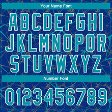 Laden Sie das Bild in den Galerie-Viewer, Custom Royal Teal-White 3D Pattern Design Abstract Network Two-Button Unisex Softball Jersey
