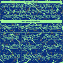 Загрузить изображение в средство просмотра галереи, Custom Royal Pea Green 3D Pattern Design Abstract Network Two-Button Unisex Softball Jersey
