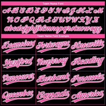 Load image into Gallery viewer, Custom Black Pink-White Gradient Style Twinkle Star Two-Button Unisex Softball Jersey
