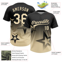 Загрузить изображение в средство просмотра галереи, Custom Black Cream Gradient Style Twinkle Star Two-Button Unisex Softball Jersey
