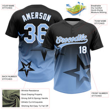 Загрузить изображение в средство просмотра галереи, Custom Black Light Blue-White Gradient Style Twinkle Star Two-Button Unisex Softball Jersey
