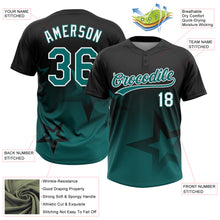 Загрузить изображение в средство просмотра галереи, Custom Black Teal-White Gradient Style Twinkle Star Two-Button Unisex Softball Jersey
