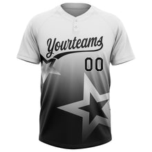 Charger l'image dans la galerie, Custom White Black Gradient Style Twinkle Star Two-Button Unisex Softball Jersey
