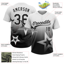 Charger l'image dans la galerie, Custom White Black Gradient Style Twinkle Star Two-Button Unisex Softball Jersey

