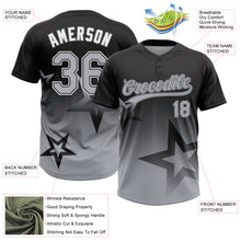 Загрузить изображение в средство просмотра галереи, Custom Black Gray-White Gradient Style Twinkle Star Two-Button Unisex Softball Jersey
