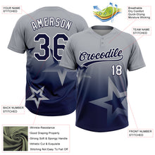 Загрузить изображение в средство просмотра галереи, Custom Gray Navy-White Gradient Style Twinkle Star Two-Button Unisex Softball Jersey
