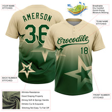 Charger l'image dans la galerie, Custom Cream Green Gradient Style Twinkle Star Two-Button Unisex Softball Jersey
