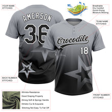 Загрузить изображение в средство просмотра галереи, Custom Gray Black-White Gradient Style Twinkle Star Two-Button Unisex Softball Jersey
