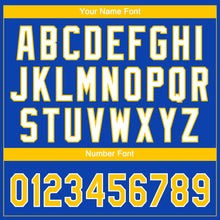 Load image into Gallery viewer, Custom Thunder Blue Yellow-White Gradient Style Twinkle Star Two-Button Unisex Softball Jersey
