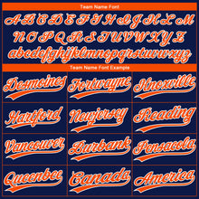 Charger l'image dans la galerie, Custom Navy Orange-White Gradient Style Twinkle Star Two-Button Unisex Softball Jersey
