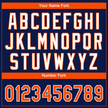 Charger l'image dans la galerie, Custom Navy Orange-White Gradient Style Twinkle Star Two-Button Unisex Softball Jersey
