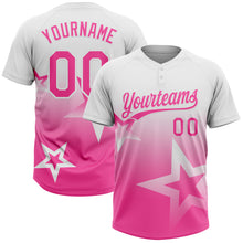 Charger l'image dans la galerie, Custom White Pink Gradient Style Twinkle Star Two-Button Unisex Softball Jersey
