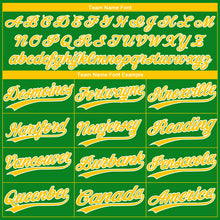 Laden Sie das Bild in den Galerie-Viewer, Custom Grass Green Yellow-White Gradient Style Twinkle Star Two-Button Unisex Softball Jersey
