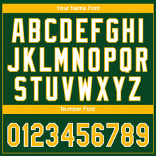 Laden Sie das Bild in den Galerie-Viewer, Custom Green Gold-White Gradient Style Twinkle Star Two-Button Unisex Softball Jersey
