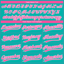 Laden Sie das Bild in den Galerie-Viewer, Custom Aqua Pink-White Gradient Style Twinkle Star Two-Button Unisex Softball Jersey
