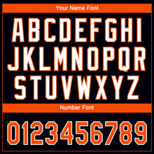 Laden Sie das Bild in den Galerie-Viewer, Custom Black Orange-White Gradient Style Twinkle Star Two-Button Unisex Softball Jersey
