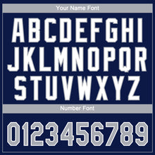 Charger l'image dans la galerie, Custom Navy Gray-White Gradient Style Twinkle Star Two-Button Unisex Softball Jersey
