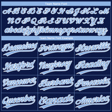 Laden Sie das Bild in den Galerie-Viewer, Custom Navy Light Blue-White Gradient Style Twinkle Star Two-Button Unisex Softball Jersey
