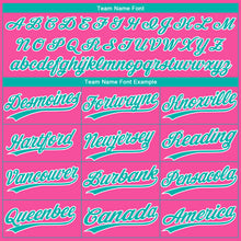 Laden Sie das Bild in den Galerie-Viewer, Custom Pink Aqua-White Gradient Style Twinkle Star Two-Button Unisex Softball Jersey
