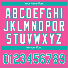 Laden Sie das Bild in den Galerie-Viewer, Custom Pink Aqua-White Gradient Style Twinkle Star Two-Button Unisex Softball Jersey
