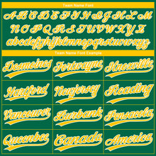 Laden Sie das Bild in den Galerie-Viewer, Custom Kelly Green Yellow-White Gradient Style Twinkle Star Two-Button Unisex Softball Jersey
