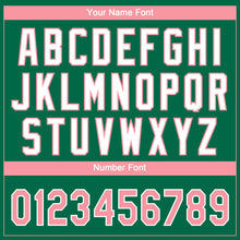 Laden Sie das Bild in den Galerie-Viewer, Custom Kelly Green Medium Pink-White Gradient Style Twinkle Star Two-Button Unisex Softball Jersey
