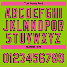 Laden Sie das Bild in den Galerie-Viewer, Custom Neon Green Pink-Black Gradient Style Twinkle Star Two-Button Unisex Softball Jersey
