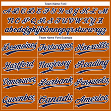 Laden Sie das Bild in den Galerie-Viewer, Custom Texas Orange Navy-White Gradient Style Twinkle Star Two-Button Unisex Softball Jersey
