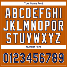 Laden Sie das Bild in den Galerie-Viewer, Custom Texas Orange Navy-White Gradient Style Twinkle Star Two-Button Unisex Softball Jersey
