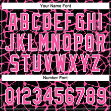Laden Sie das Bild in den Galerie-Viewer, Custom Black Pink-White 3D Pattern Design Abstract Network Crackle Two-Button Unisex Softball Jersey
