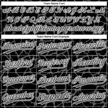 Laden Sie das Bild in den Galerie-Viewer, Custom Black Steel Gray-White 3D Pattern Design Abstract Network Crackle Two-Button Unisex Softball Jersey
