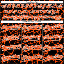Load image into Gallery viewer, Custom Black Orange-White 3D Pattern Design Abstract Network Crackle Two-Button Unisex Softball Jersey
