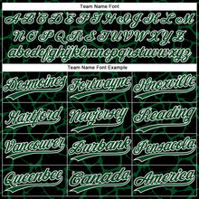 Charger l'image dans la galerie, Custom Black Green-White 3D Pattern Design Abstract Network Crackle Two-Button Unisex Softball Jersey
