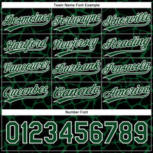 Charger l'image dans la galerie, Custom Black Green-White 3D Pattern Design Abstract Network Crackle Two-Button Unisex Softball Jersey
