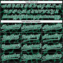 Load image into Gallery viewer, Custom Black Kelly Green-White 3D Pattern Design Abstract Network Crackle Two-Button Unisex Softball Jersey
