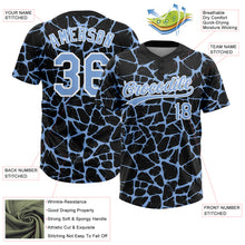 Load image into Gallery viewer, Custom Black Light Blue-White 3D Pattern Design Abstract Network Crackle Two-Button Unisex Softball Jersey
