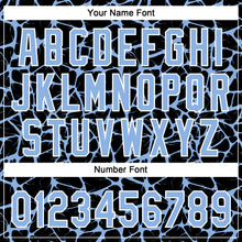 Load image into Gallery viewer, Custom Black Light Blue-White 3D Pattern Design Abstract Network Crackle Two-Button Unisex Softball Jersey

