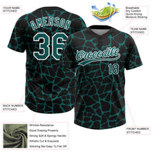 Load image into Gallery viewer, Custom Black Teal-White 3D Pattern Design Abstract Network Crackle Two-Button Unisex Softball Jersey
