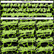 Laden Sie das Bild in den Galerie-Viewer, Custom Black Neon Green-White 3D Pattern Design Abstract Network Crackle Two-Button Unisex Softball Jersey
