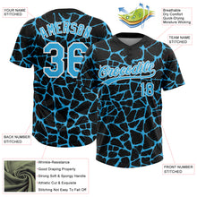 Load image into Gallery viewer, Custom Black Sky Blue-White 3D Pattern Design Abstract Network Crackle Two-Button Unisex Softball Jersey
