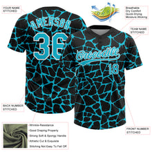 Загрузить изображение в средство просмотра галереи, Custom Black Lakes Blue-White 3D Pattern Design Abstract Network Crackle Two-Button Unisex Softball Jersey
